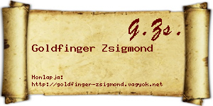 Goldfinger Zsigmond névjegykártya
